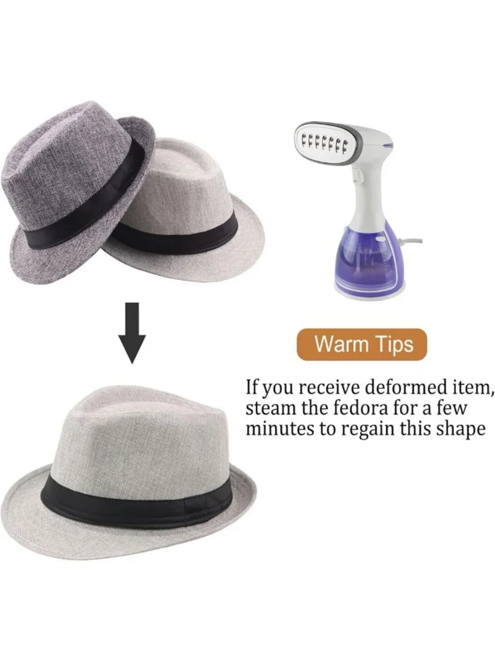 5 Pack Classic Short Brim Fedora Hats for Summer Beach Sun - Unisex Panama Style